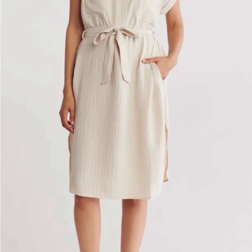 Max Studio Cream Midi Dress with Belt
